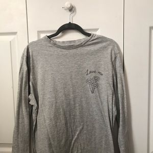 Primark Gray Graphic Long Sleeve